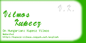 vilmos kupecz business card